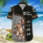 Amazing Team Roping Black Leather Pattern Unisex Hawaiian Shirts - Beach Shorts - 1