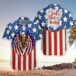 Hawaiian Aloha Shirts God Bless America 4th Of July Eagle - 1