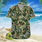 Suns Up Guns Up Duck Hunter Green Camo Pattern Unisex Hawaiian Shirts - Beach Shorts - 1
