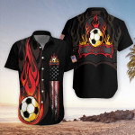 American Flag Soccer Flame Hawaiian Shirts Dh - 1