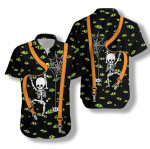Hawaiian Aloha Shirts Halloween Skeleton And Monster Eyes - 1