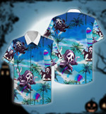 Halloween Funny Ghostface Surfing Tropical Island Hawaiian Aloha Shirts DH - 1