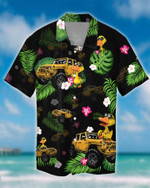 Jeep And Duck Tropical Black Unisex Hawaiian Shirts - 1
