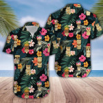 Simple Tiki Summer Vibe Tropical Green Black Unisex Hawaiian Shirts - 1