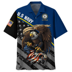 Personalized Name US Navy Eagle Hawaiian Shirts for Veteran V - 1