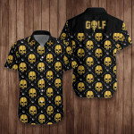 Hawaiian Aloha Shirts Golf And Golden Skull - 1