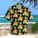 Pineapples Hibiscus Tropical Unisex Hawaiian Shirt DH - 1