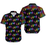 Hawaiian Aloha Shirts LGBT Love Rainbow Plaid Pattern - 1
