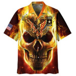 Skull fire Eagle Patriot Hawaiian Shirts V - 1
