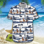 Simple Team Roping Palm Tree White Blue Unisex Hawaiian Shirts - Beach Shorts - 1