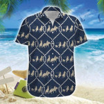 Navy Team Roping Unisex Hawaiian Shirts - Beach Shorts - 1