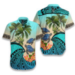 Coconut Tree Polynesian Turtle Unisex Aloha Shirts H - 1