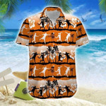 Orange Disc Golf Dad Coconut Tree Unisex Hawaiian Shirts - Beach Shorts - 1