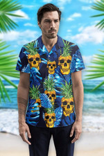Hawaiian Aloha Shirts Skull Pineapple Tropical - 1
