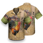 Rooster In The Farm Gift For Farmer Hawaiian Aloha Shirts H - 1