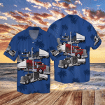 Amazing Truck Navy Pattern Hawaiian Shirts Dh - 1
