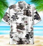 White Pattern Sikorsky MH-53 Pave Low Hawaiian Aloha Shirts or Beach Shorts - 1