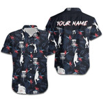 Hawaiian Aloha Shirts Disc Golf Strelitzia Pattern Custom Name - 1