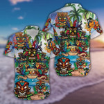 Hawaiian Aloha Shirts Aloha Tiki On The Beach 280421H - 1