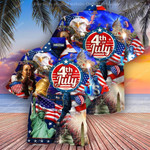 Eagle Patriot Statue of Liberty America Happy 4th Of July Hawaiian Aloha Shirts KV - 1
