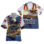 Helicopter and Eagle US Navy Veterans The Sea is Ours Aloha Hawaiian Shirts Va - 1