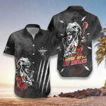 Hawaiian Aloha Shirts T-rex Rock Guitar Living By My Rule - 1