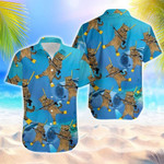 Funny Cat Diving Blue Ocean Unisex Hawaiian Shirts - 1