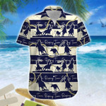 Team Roping Navy Palm Tree Unisex Hawaiian Shirts - Beach Shorts - 1