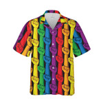 Rainbow Color LGBT Gay Pride Hand Pattern Unisex Hawaiian Shirts - 1
