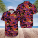 Coconut Sunset Summer Vibe Beach Purple Unisex Hawaiian Shirts - 1