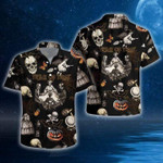 Hawaiian Aloha Shirts Halloween Trick Or Treat Skull - 1