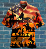 American Cowboy Sunset Full Printing Hawaiian Shirt - 1