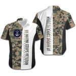Hawaiian Aloha Shirts US Marine Military Camouflage Background Custom Name - 1