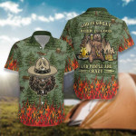 Hawaiian Aloha Shirts Camping Bear Beer Is Good - 1