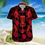 Hawaiian Aloha Shirts Disc Golf Red Flower - 1