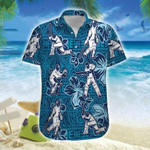 Hawaiian Aloha Shirts Cricket Blue Hibiscus - 1