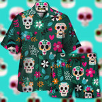 Skull Flower Hawaiian Shirt Set  Unisex  HS1054 - 1