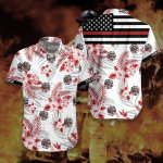 The Red Line Flag Firefighter Hawaiian Shirt  Unisex  Adult  HW5908 - 1