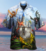 Fantasy Dragons On The Castle Hawaiian Shirt  Unisex  Adult  HW2309 - 1