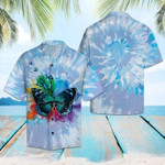 Butterfly Blue Tie Dye Hawaiian Shirt  Unisex  Adult  HW1510 - 1