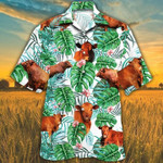 MEN RED ANGUS CATTLE LOVERS TROPICAL PLANT HAWAIIAN SHIRT 2 Red Angus Hawaii Shirt CATTLE LOVERS HAWAIIAN SHIRT - 1