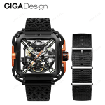 CIGA Design X Series Men's Mechanical Watch Stainless Steel Hollow-Design with Suspension System Waterproof Watch