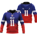 Buffalo Bills Cole Beasley #11 Great Player NFL American Football Team Royal Color Crash 3D Designed Allover Gift For Bills Fans