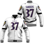 Baltimore Ravens Deion Sanders #37 NFL Great Player White 100th Season 3D Designed Allover Gift For Baltimore Fans