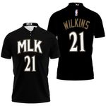 Atlanta Hawks Dominique Wilkins #21 Great Player NBA Basketball Team MLK 2020 Black 3D Designed Allover Gift For Atlanta Fans