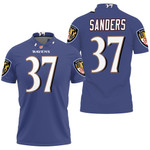 Baltimore Ravens Deion Sanders #37 NFL American Football Team Logo Purple 2019 3D Designed Allover Gift For Ravens Fans
