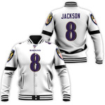 Baltimore Ravens Lamar Jackson #8 NFL Great Player White 100th Season 3D Designed Allover Gift For Baltimore Fans