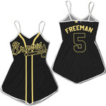Atlanta Braves Freddie Freeman #5 Great Player MLB Black 3D Designed Allover Gift For Atlanta Fans