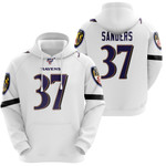 Baltimore Ravens Deion Sanders #37 NFL Great Player White 100th Season 3D Designed Allover Gift For Baltimore Fans
