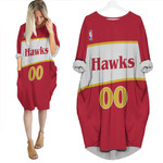 Atlanta Hawks NBA Basketball Team Logo Mitchell Ness 1986 87 Hardwood Classics Swingman Red 3D Designed Allover Custom Gift For Atlanta Fans